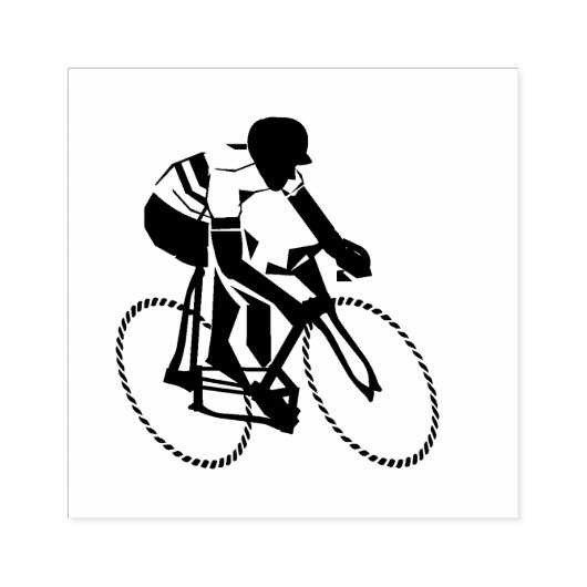 Racecyclist Rubberstempel (Afrduk)