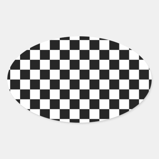 Racefaciliteitscontrolepatroon groot zwart ovale sticker (Voorkant)