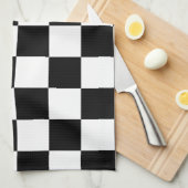 Racefaciliteitscontrolepatroon groot zwart theedoek (Quarter Fold)