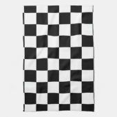 Racefaciliteitscontrolepatroon groot zwart theedoek (Verticaal)