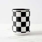 Racefaciliteitscontrolepatroon groot zwart tweekleurige koffiemok (Center)