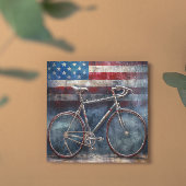 racefietel op acryl - amerikaanse achtergrond