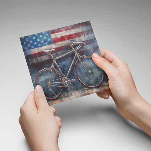 racefietel op acryl - amerikaanse achtergrond