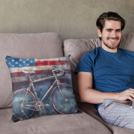 racefietel op acryl - amerikaanse achtergrond kussen