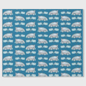 Racefietsen voor auto's Blauw Kinder Patroon Cadeaupapier (Vlak)