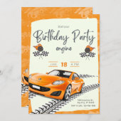 Racefietsje Birthday Invitation Kaart (Voorkant / Achterkant)