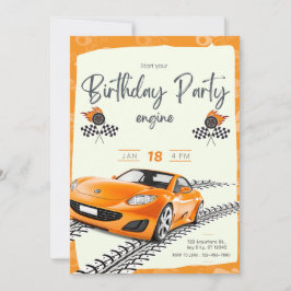 Racefietsje Birthday Invitation Kaart