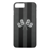 Raceflakken ontwerpen op Stripes Carbon Style Case-Mate iPhone Case (Achterkant)