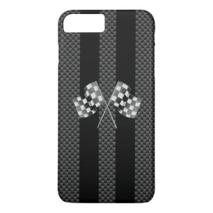 Raceflakken ontwerpen op Stripes Carbon Style iPhone 8/7 Plus Hoesje