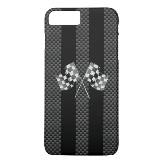 Raceflakken ontwerpen op Stripes Carbon Style Case-Mate iPhone Case (Achterkant)