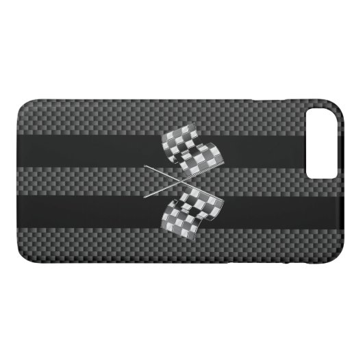 Raceflakken ontwerpen op Stripes Carbon Style Case-Mate iPhone Case (Achterkant (Horizontaal))