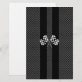 Raceflakken op stripes Carbon Fiber-achtige stijl Briefpapier (Voorkant / Achterkant)