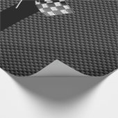 Raceflakken op stripes Carbon Fiber-achtige stijl Cadeaupapier (Hoek)
