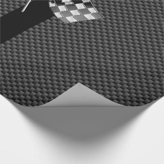 Raceflakken op stripes Carbon Fiber-achtige stijl Cadeaupapier (Hoek)