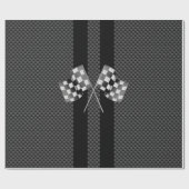 Raceflakken op stripes Carbon Fiber-achtige stijl Cadeaupapier (Vlak)