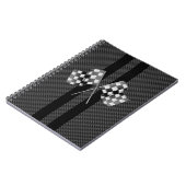 Raceflakken op stripes Carbon Fiber-achtige stijl Notitieboek (Linkerzijde)