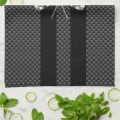 Raceflakken op stripes Carbon Fiber-achtige stijl Theedoek (Gevouwen)