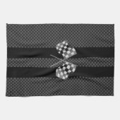 Raceflakken op stripes Carbon Fiber-achtige stijl Theedoek (Horizontaal)