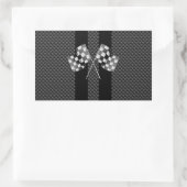 Raceflakken op zwarte strippes rechthoekige sticker (Tas)