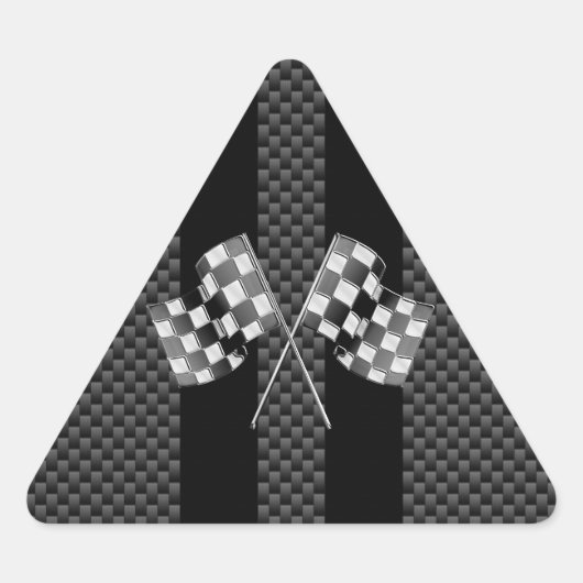 Raceflakken op zwarte strippes sticker (Voorkant)