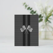 Racefluiken in koolstofvezelstijldecor briefkaart (Staand voorkant)