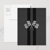 Racefluiken in koolstofvezelstijldecor briefkaart (Voorkant / Achterkant)