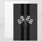 Racefluiken in koolstofvezelstijldecor briefpapier (Voorkant / Achterkant)