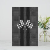 Racefluiken in koolstofvezelstijldecor briefpapier (Staand voorkant)