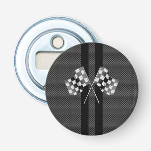 Racefluiken in koolstofvezelstijldecor button flesopener