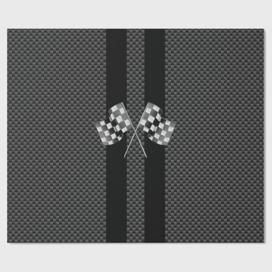 Racefluiken in koolstofvezelstijldecor cadeaupapier (Vlak)