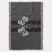 Racefluiken in koolstofvezelstijldecor deken (Voorkant Verticaal)