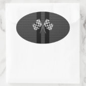 Racefluiken in koolstofvezelstijldecor ovale sticker (Tas)