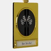 Racefluiken in koolstofvezelstijldecor verguld banner ornament (Rechts)