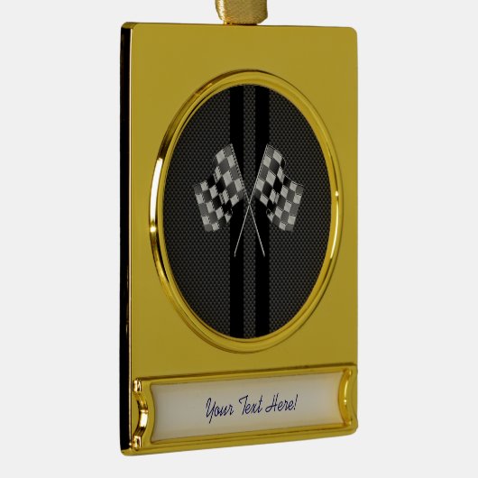 Racefluiken in koolstofvezelstijldecor verguld banner ornament (Rechts)