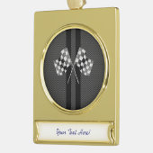 Racefluiken in koolstofvezelstijldecor verguld banner ornament (Links)