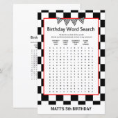 Racefmoederlijk spel met racewagens (Voorkant / Achterkant)