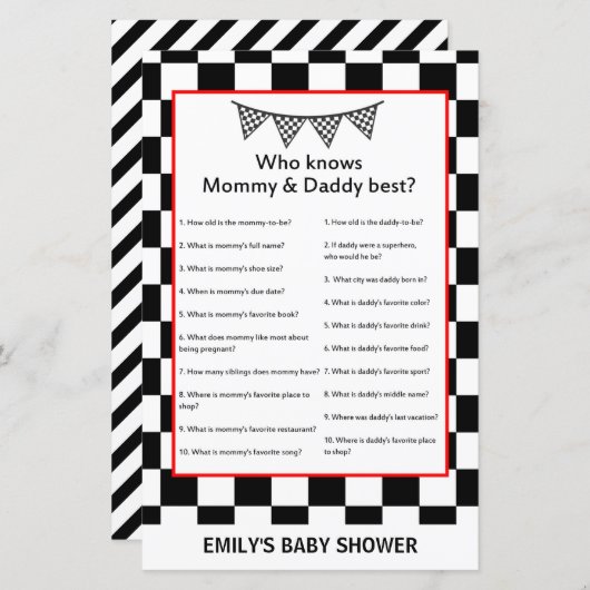 Racefraceergom Baby shower (Voorkant / Achterkant)