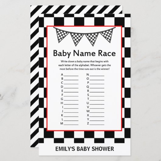 Racefraceergom Baby shower (Voorkant / Achterkant)