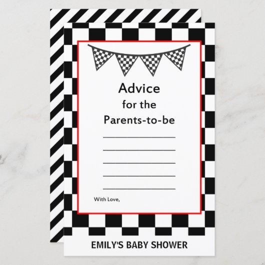 Racefraceergom Baby shower (Voorkant / Achterkant)