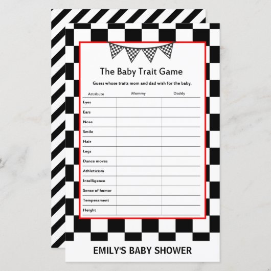 Racefraceergom Baby shower (Voorkant / Achterkant)