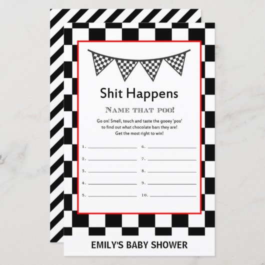 Racefraceergom Baby shower (Voorkant / Achterkant)