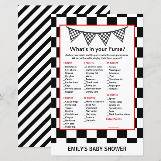 Racefraceergom Baby shower (Voorkant / Achterkant)