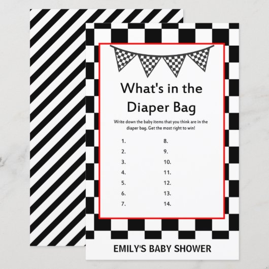 Racefraceergom Baby shower (Voorkant / Achterkant)