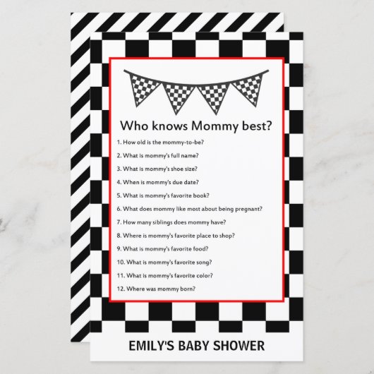 Racefraceergom Baby shower (Voorkant / Achterkant)