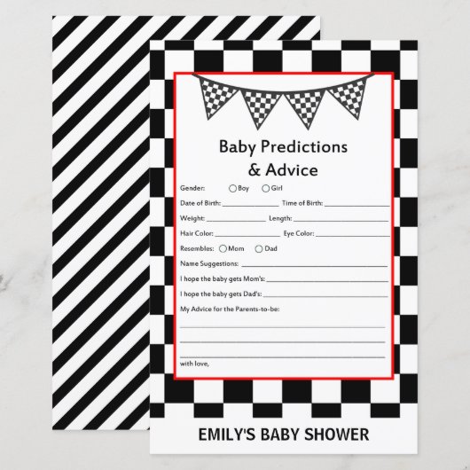 Racefraceergom Baby shower (Voorkant / Achterkant)