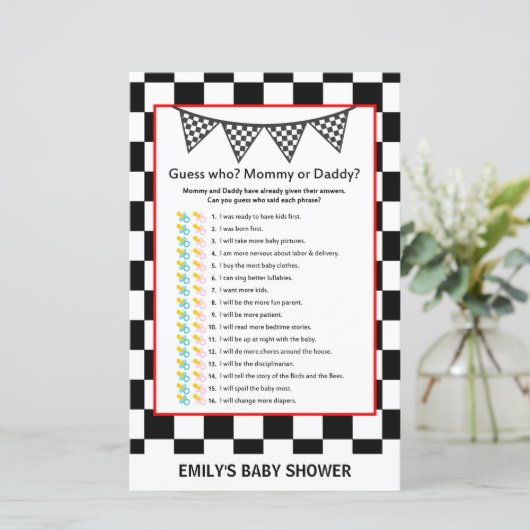 Racefraceergom Baby shower (Staand voorkant)