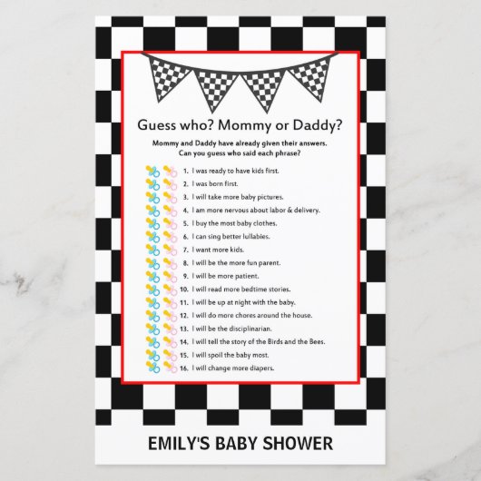 Racefraceergom Baby shower (Voorkant)