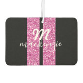 Racefractie Roze glitter Heart Shape Car Name Luchtverfrisser (Achterkant)