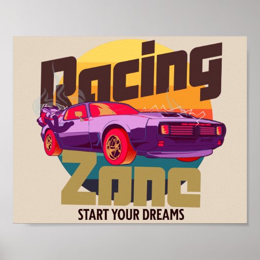 Racefuturistische motors cyberzonsonderstel poster (Voorkant)
