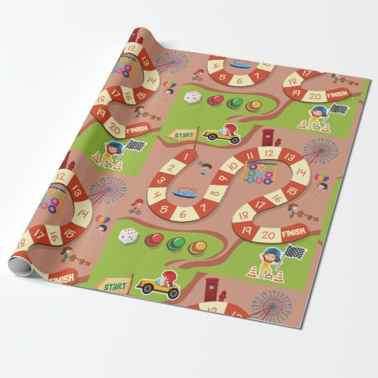 Racegame Cadeaupapier (Uitgerold)